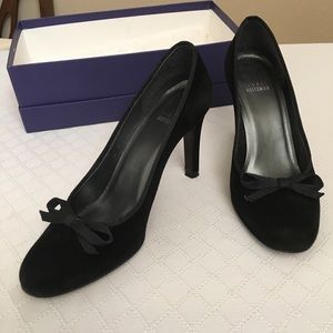 Black suede heels